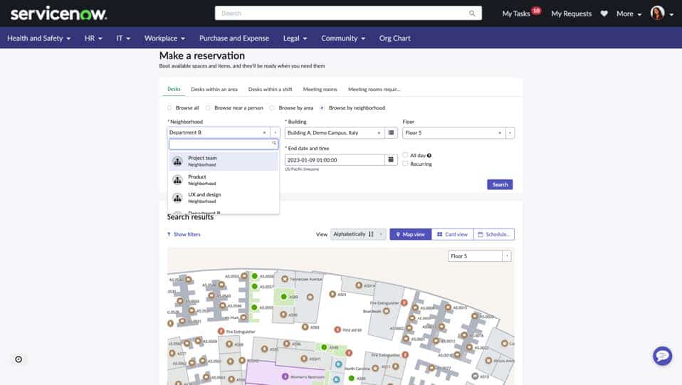 ServiceNow Workplace Reservation Management